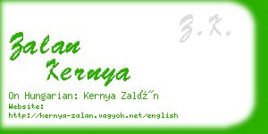 zalan kernya business card